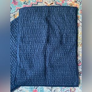 two LANDS END standard size navy shams